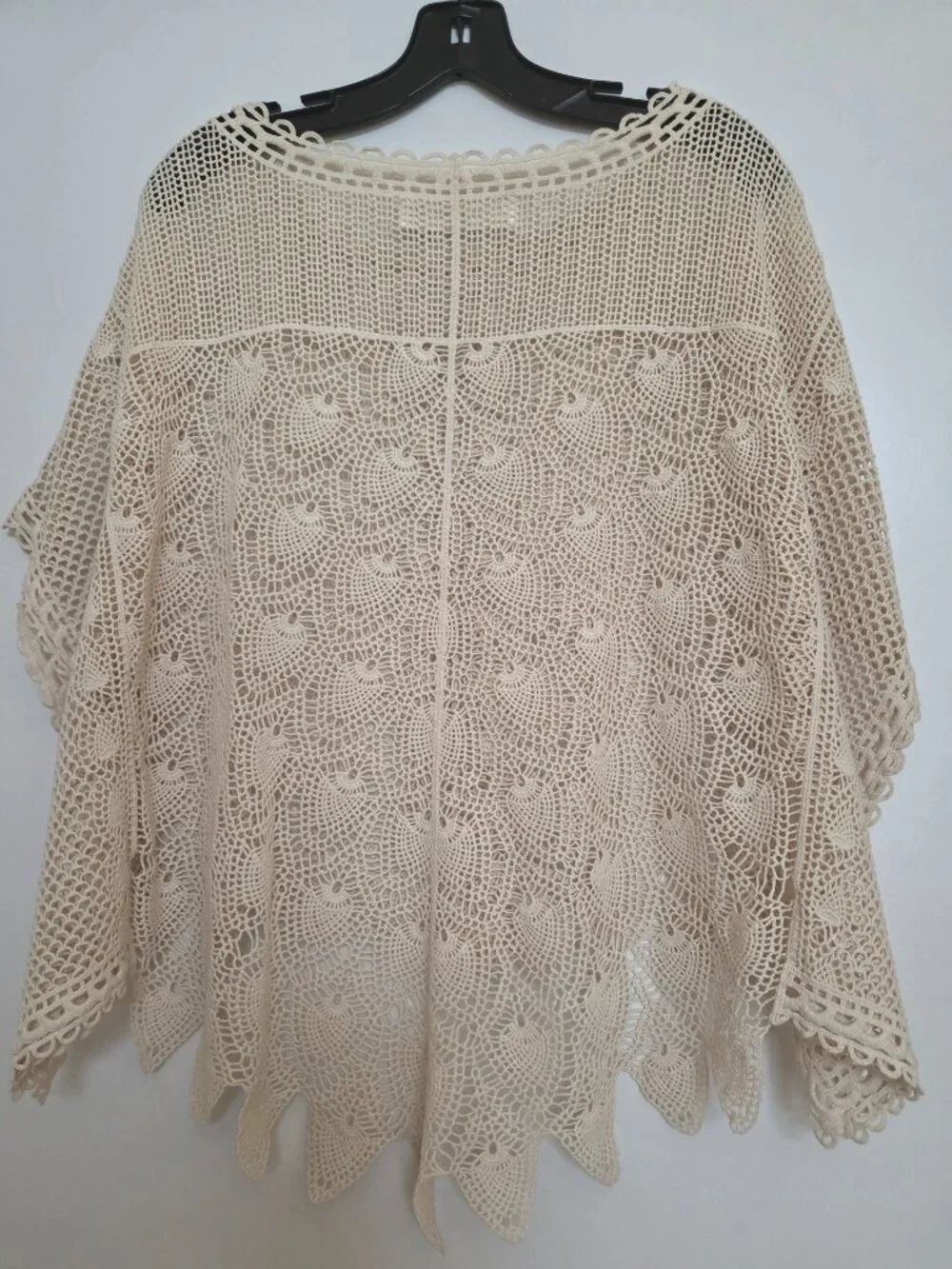Anthropology - Sparrow Crochet Cream Colored Poncho Top